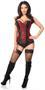 Top Drawer Two-Tone Wine Brocade and Faux Leather Steel Boned Corset