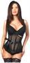 Top Drawer Fishnet and Faux Leather Steel Boned Underbust Corset