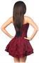Top Drawer Wine Lace Steel Boned Ruffle Corset Dress