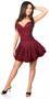 Top Drawer Wine Lace Steel Boned Ruffle Corset Dress
