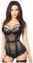 Top Drawer Fishnet and Faux Leather Strappy Steel Boned Corset