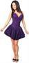 Top Drawer Dark Purple Lace Steel Boned Ruffle Corset Dress