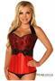 Top Drawer Red Lace and Bow Halter Steel Boned Corset