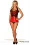 Top Drawer Red Lace and Bow Halter Steel Boned Corset
