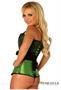 Top Drawer Green Lace and Bow Halter Steel Boned Corset