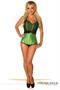 Top Drawer Green Lace and Bow Halter Steel Boned Corset