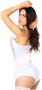 Top Drawer White/Silver Sequin Pointed Top Steel Boned Corset