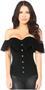 Top Drawer Black Velvet Off-The-Shoulder Steel Boned Corset