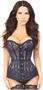 Top Drawer Sheer Navy Blue Lace Steel Boned Corset
