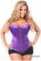 Top Drawer Purple Satin Steel Boned Corset
