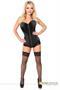 Top Drawer Black Satin Steel Boned Corset