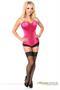 Top Drawer Fuchsia Satin Steel Boned Corset