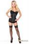 Top Drawer Black Satin Underbust Steel Boned Corset