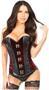 Top Drawer Red Velvet and Faux Leather Steel Boned Corset