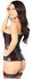 Top Drawer Red Velvet and Faux Leather Steel Boned Corset