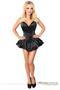 Top Drawer Black Satin Steel Boned Corset Dress