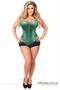 Top Drawer Dark Green Satin Steel Boned Corset