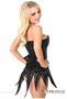 Top Drawer Black Sequin Steel Boned Corset Dress