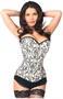 Top Drawer Elegant Ivory Embroidered Steel Boned Corset