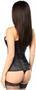 Top Drawer Black Brocade Steel Boned Corset