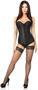 Top Drawer Black Brocade Steel Boned Corset