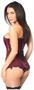 Top Drawer Bordeaux Lace Steel Boned Corset w/Rhinestones