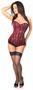 Top Drawer Bordeaux Lace Steel Boned Corset w/Rhinestones