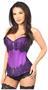 Top Drawer Purple Brocade Steel Boned Corset w/Black Eyelash Lace