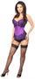 Top Drawer Purple Brocade Steel Boned Corset w/Black Eyelash Lace