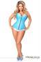 Top Drawer Blue Brocade Steel Boned Corset