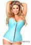 Top Drawer Aqua Brocade Steel Boned Corset