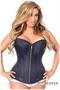 Top Drawer Navy Blue Brocade Steel Boned Corset