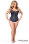 Top Drawer Navy Blue Brocade Steel Boned Corset
