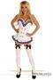 Top Drawer White Navy Officer Overbust Steel Boned Corset