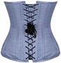 Top Drawer Dusty Blue Brocade Steel Boned Corset