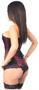 Top Drawer Wine/Black Steel Boned Corset w/Clasps and D-Rings