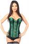 Top Drawer Green/Black Steel Boned Corset w/Clasps and D-Rings