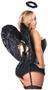 Top Drawer 4 PC Sequin Dark Angel Corset Costume