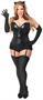 Top Drawer 4 PC Sequin Black Cat Corset Costume
