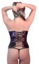Purple Floral Embroidered Womens Brocade Corset Top
