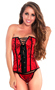 Red Geisha Womens Valentine Floral Corset Top