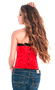 Red Strapless Overbust Fashion Corset Top with Plush Trims