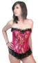 Floral Print Brocade Pink Clubwear Fashion Corset Top