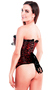 Valentine Red Black Embroidered Overbust Corset Top