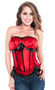 Princess Burlesque Side Zipper Red Overbust Corset Top