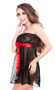 2 Pc Valentines Sexy Black Lace BabyDoll