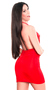 Red Sequin Deep V Neck Party Mini Dress