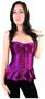 Stylish Purple Laced-up Skirted Satin Corset Top