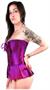 Stylish Purple Laced-up Skirted Satin Corset Top