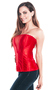 Side Zipper Valentine Red Hot Deep V Cut Satin Corset Top